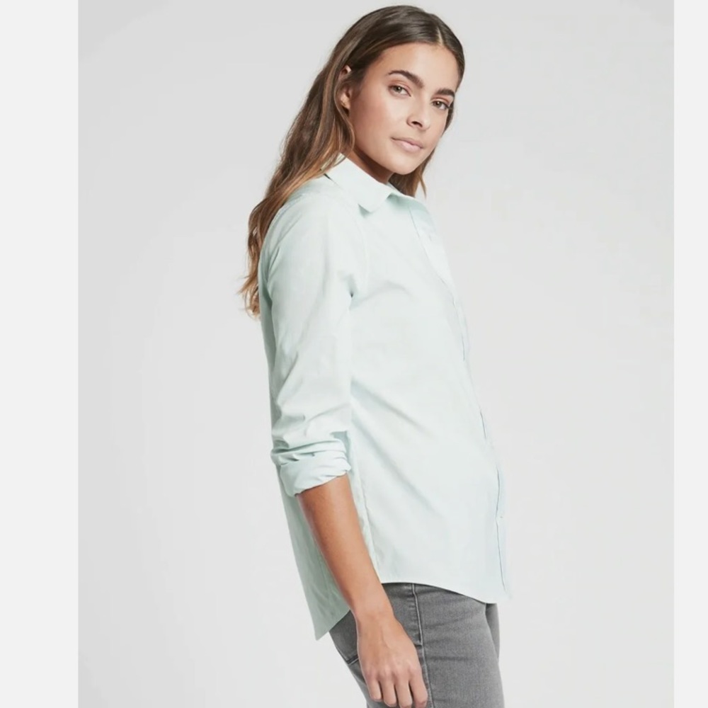 Athleta Light Green Button Down Shirt - image 3